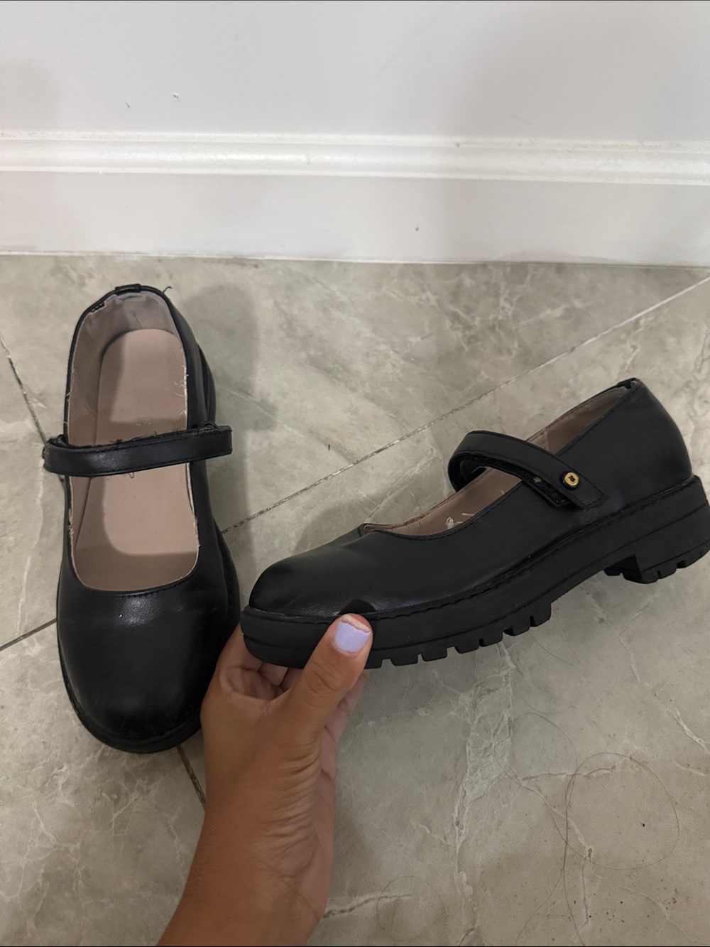 The Children’s Place Girls Black Mary Jane School Shoes with Strap